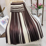 2021 New Hit Color Striped Skirts Japanese Streetwear High Waist Hip A-Line Skirt Korean Chic OL Pleated Faldas