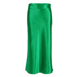 Purple Satin Silk Skirt Women High Waisted Summer Long Skirt New 2023 Elegant Ladies Office Skirts Midi Spring-Outfit