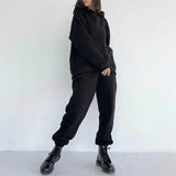 Tracksuits Women's Hoodie Pants Set Oversized Long Sleeve Sportwear Tracksuit Set 2021 Autumn Winter Suits On Fleece For