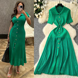 Inside Sweater Dress Women 2025 Winter Elastic Repair Slimming Famous Wind Single Buckle Knitted Long