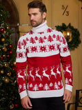 Christmas Couples Matching Sweaters New Year's Clothes Women Men Unisex Turtleneck Warm Thicken Jumpers Knitwear
