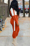 Contrast Color Crop Top and Pants 2 Piece