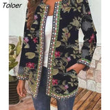 Print Long-Sleeved Cardigan Jacket 2023 Spring Autumn Women's Jacket New Women's Clothing Fashion Boho Coat