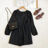 VAREY LIN New Autumn Women Chiffon Spaghetti Strap Jumpsuits Long Sleeve O Neck Elastic Waist Ladies Wide Leg