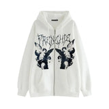 Angel Fairy Grunge Dark print Jacket Coat Women hip-hop streetwear Harajuku Anime hoodies coat zipper y2k E-girl
