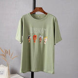 Gothic Printed Women T Shirt 100% Cotton Short Sleeve Cartoon Graphic Female Soft Top Jumper Female Cusual