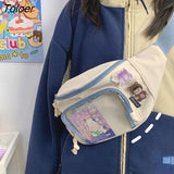Packs Women Harajuku Fashion All-match Streetwear Stylish Kawaii Chest Bag Canvas Ulzzang Sweet Outdoor Travel Fanny