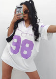 Casual Half Sleeve Loose American Football T-Shirt