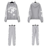 55555 Hip Hop Printed Letter Cobweb Hoodie Hoodie Couple Style Hoodie Trend-Outfit