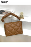 Designer Puff Shoulder Bag Women 2023 Autumn Winter Quilted Feather Flip Bags Fashion Down Padded Leather