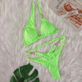 Toloer 2024 New Sexy Bikini Crystal Diamond Stripe Band Split Women's Swimsuit Luxury