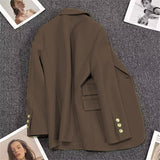 Toloer Spring And Autumn New Coffee Color Suit Coat Female A Button Casual Temperament Small Spring Suit Tide-Outfit