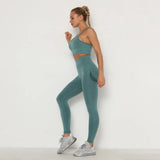 Seamless Gym set Fitness Sports Suits GYM Cloth Long Sleeve Shirts High Waist Running Sexy Booty Leggings Workout