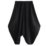 High Elastic Waist Black Irregular Big Size Long Trousers New Loose Fit Pants Women Fashion Spring Autumn 2023