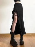 High Waist Irregular Split Goth