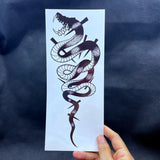 Size Python Temporary Tattoos for Men Women Arm Body Decals Black Snake Fake Tatto Stickers Animal Tatoos Waterproof