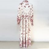 Spring And Summer New Star Fashion Holiday Casual Printed Shirt Long Dress Long