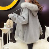 Plush Thicken Warm Mid-length Hooded Solid Cardigan Women's Sweater 2021 Autumn Winter New Loose Style Wild Jacket