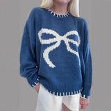 Temperament V-Neck Long-Sleeved Open-Shirted Women's Sweater Bump-Colored Bag Side With Pocket Casual