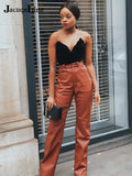 2022 Urban Y2K PU Leather Pants Women Autumn Winter Harajuku High Waist Straight Pant Fashion Vintage Woman