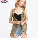 Hippie Froral Patch Design Vest Retro Vintage Crochet Summer Beach Cover Up Top Asymmetric Open Stitch Kimono