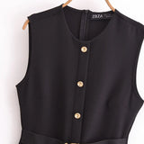 Homemade New Women's Classic带 Chopless Sleeveless Dress
