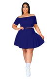 Size Sets Skirts Women Fashion Casual Crop Top Mini Skirt Two Piece Solid Outfits New Uniform Summer Wholesale