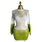 Autumn New Multi-Colored Hollow Knitted Dress Personality Loose Beach Sunscreen Women