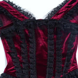 Autumn New Hot Girls Sexy Vest Dark Style Slim Suede Lace Blouse-Outfit