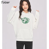 Women Hooded Sweatshirts 2022 Autumn Long Sleeve Loose Hoodies with Pocket Vintage Sheep Print Streetwear