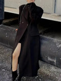 Tunic Minimalist Trench For Women Lapel Long Sleeve Patchwork Double Breasted Casual Slim Windbreaker Female Autumn