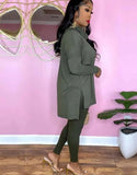 Solid Turtleneck Long Sleeve Loose Top and Match Pants Two Piece