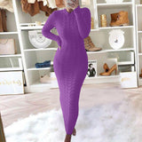 Autumer Winter Knit Sexy Skims Pullover Women Sweater Thick Long Dress Crew Neck Long Sleeve Top Elegant Chic Casual