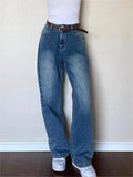 blue boyfriend jeans with a washed