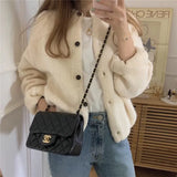 Oversize Women's Sweaters Autumn Winter Vintage buttons o Neck Cardigans Single Breasted Puff Sleeve Loose Cardigan