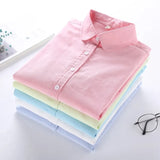 Women Blouse Shirts 2021 New Spring Style White Long Sleeve Blouses Women Casual Solid Colors Oxford Shirts Plus Size