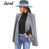 NEW Long Sleeve Cape Blazer Coat Women Notched Split Cloak Cape Jacket Suit Women's Blazer OL Office Workwear plaid
