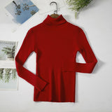 2021 Autumn Winter Sweater Knitted Women Khaki Long Sleeve Slim Casual Turtleneck Pullover Ladies White