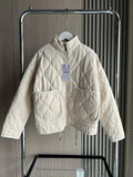 Temu Same Jacket Autumn And Winter New Top Lingge Quilt Cotton Suit Loose Coat