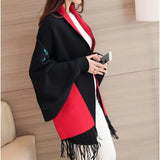 Embroidery Floral Tassel Trench Coats Women Cloak Long Sleeves Knitted Cardigan Sweater Windbreaker 2020 Winter
