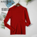 Autumn Winter Basic Turtleneck Knitting Bottoming Warm Sweaters 2021 Women's Pullovers Solid Minimalist Cheap