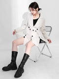 Loose Fit Button Long Slit Belted Jacket New Lapel Long Sleeve Women Coat Fashion Tide Spring Autumn 2023