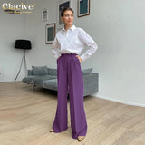 Fashion Pink Office Women'S Pants 2022 Elegant Loose Pleated Pants