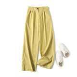Spring Style Casual Commuter Drooping Wide-Leg Trousers-Outfit