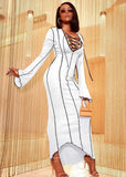 Knit Sexy Lace-Up Long Party