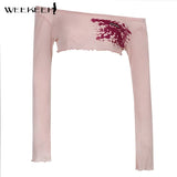Cute Patchwork T-Shirt Two Piece Women Long Sleeve Transparent Tee And Tie Up Halter Cropped Tops Summer Kawaii