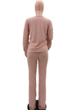 Fall Solid Thicker 2 Two Piece Sets Fall Outfit For Women 2023 Fashion Long Sleeve V Neck Crop Top And Pants Sets