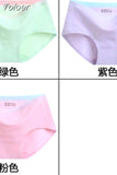 Solid Color Cotton Women Panties Underwear Breathable Women Girl Briefs Comfortable Mid RiseUnderpant Lingerie