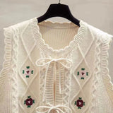 Spring Autumn New Wearing Horse Clip Outside The Folding Sweater Shoulder Tide Cardigan Knitting Vest