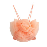New Transparent Hard Gauze Flower Decoration Slim Sling Blouse-Outfit